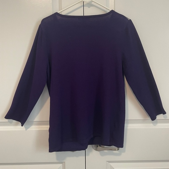 Cable & Gauge Purple Beaded Embellished Sweater Top XL - Picture 2 of 8